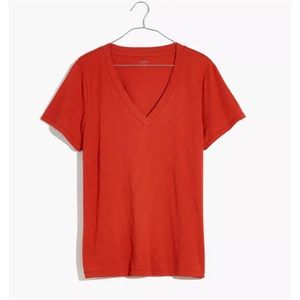 Madewell Whisper Cotton V-Neck Tee Etruscan Clay